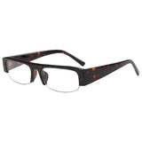 Daiiibabyyy  Japanese Retro Half Frame Rectangular Sunglasses Women Fashion Clear Lens Shades Glasses Sun Protection Anti Blue Light Glasses