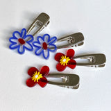 Daiiibabyyy  1pc Fresh Floral Hair Clips Set, 4 - Piece Colorful Flower - Shaped Hairpins, Cute & Sweet Hair Accessories For Women And Girls