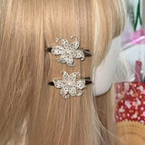 Daiiibabyyy  2pairs Elegent Lily Hair Clips with Star Print Harajuku Vintage INS Trendy Flower Shape Hairpin Aesthetic Hair Accessories Girls