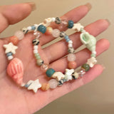 DAIIIBABYYY  -  Ceramic Conch Beaded Bracelet Cartoon Korean Style Star Bracelets For Women Handmade Bracelet Friend Jewelry Gift