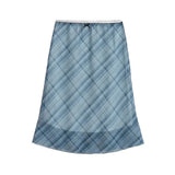 DAIIIBABYYY  -  Summer New Polka Dot Butterfly Knot Color Block A- Line Midi Skirt Fish Tail Short Skirt Women's Hot Girl Half-length Skirt