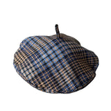 Daiiibabyyy  Autumn Winter British Color Plaid Flying Saucer Hat for Women Autumn Style Versatile Retro Checked Beret Fashion Painter Cap