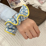 DAIIIBABYYY  -  Fashion Summer Floral Scrunchies Female Oversized Hair Ties Ropes Girls Sweet Headwear Elastic Hair Bands Pink Ponytail Holder