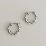 Daiiibabyyy  Personality Gothic Stainless Steel Circle Thorns Hoop Earrings for Women Street Punk Hip-hop Earrings Jewelry Accessories Gifts