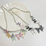 DAIIIBABYYY  -  Sweet Girly Heart Butterfly Oil Drop Necklace