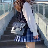 Daiiibabyyy  Preppy Style Square JK Mochila Messenger Mochilas High Capacity Students Backpack School Bag Multi-function Bags for Woman