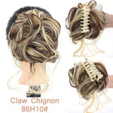 Daiiibabyyy  Synthetic Chignon Messy Curly Claw Hair Bun Scrunchy Fake False Hair Band Tail for Women Hairpieces Blonde Black Brown