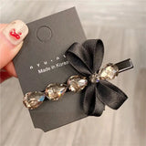Daiiibabyyy  1/2 Pcs Ladies' Hair Clips Korean Bow Rhinestone Sweet Elegant Gentle Hair Pin Headwear Kawaii High-quality Hair Accessories