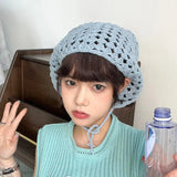 Daiiibabyyy  -  New Crochet Hollow Hair Band Women Scarf Solid Color Knitting Headbands Bandanas Wide Elastic Hairbands Fashion Accessories