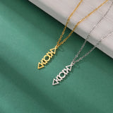 DAIIIBABYYY  -  Balanced Four Element Pendant Necklace Earth Gas Fire Water Pill Symbol Retro Protector Stainless Steel Birthday Gift