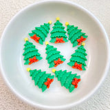 Daiiibabyyy 10 Pcs New Lovely Mini Kawaii Christmas Series Christmas Tree Resin Scrapbook Diy Jewellery Hairpin Accessories Decorate Craft
