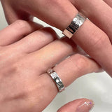 Daiiibabyyy  Punk Opening Ring Women Couple Y2K Shiny Star Finger Rings Handmade Irregular Design Jewelry Hip Hop Party Accessories