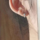 Daiiibabyyy  Silver Charming Zircon Round Hoop Earrings for Women Classic Fine Jewelry Minimalist Geometric Accessories