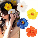 DAIIIBABYYY  -  2/4/6 pcs Hawaiian Flower Hair Clips for Women Artificial Floral Hibiscus Lily Barrettes Hairpin Accessories Vacation Beach Gift