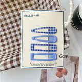 Daiiibabyyy  Retro Morandi Plaid BB Hair Clips Korean Style Early Autumn Daily Side Bang Clip Nape Baby HairClips for Women and Girls 1 Set