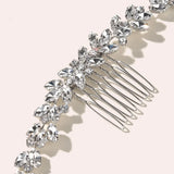 Daiiibabyyy  1 Piece Set Keyhole Leaf Shaped Hair Comb, Light Luxury Style, Bridal Wedding / Bridesmaid Styling / Daily Updos