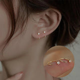 Daiiibabyyy 1Pair Crystal Stud Earrings For Woman Korean Fashion Jewelry Party Girls Elegant Earrings Accessories