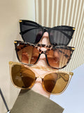 Daiiibabyyy  3Pcs Trendy Fashion Cat Eye Frame Women's Sunglasses Set Uv Protection Suitable for Driving, Traveling, and Outdoor Activities