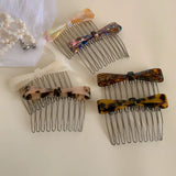 Daiiibabyyy  Teeth Acetic Acid Bow Hair Comb Barrettes Styling Tool Bowknot Hairpin Fixed Combs Korean Style Headwear Anti Slip Bangs Clip