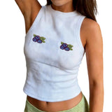 Daiiibabyyy  Women s Sleeveless Crop Tops Summer Casual Tank Tops Crew Neck Beaded  Fit Vest Shirts for Hot Weather