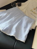 Daiiibabyyy  Summer Sweet Striped Print All Match Loose Casual  High Waist Straight Shorts