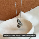 Daiiibabyyy  Natural Stone Necklace with Water Droplet Pendant for Women Adjustable Long Sweater Chain
