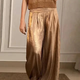 Daiiibabyyy Spring Vintage Metallic Color Casual Pants Women Fashion High Waist Loose Straight Trousers Summer Pocket Wide Leg Pant Harajuku