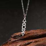 DAIIIBABYYY  -  Balanced Four Element Pendant Necklace Earth Gas Fire Water Pill Symbol Retro Protector Stainless Steel Birthday Gift