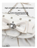 Daiiibabyyy  Elegant Pink Bow Rhinestone Underarm Bag Sweet Lolita Pleated Shoulder Bags Portable Bow Handle Handbag Cute Ita Purse Trendy