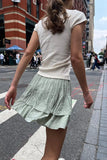 Daiiibabyyy Sweet Women Floral Ruffles Mini Skirt 2024 Summer Ladies Cute Elastic High Waist A-line Skirts Female Vintage Chiffon  Skirt