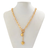 DAIIIBABYYY  -  Punk Heart Shaped Pendant Necklace Women's Fashion O-shaped Chain Buckle Necklace Sexy Chest Chain Body Jewelry Gift