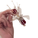Daiiibabyyy  1 Piece Elegant Lace Pearl Feather Hair Clip - Exquisite Tassel Side Clip for Girls, Versatile Hair Accessory