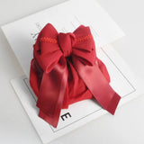 Daiiibabyyy  Professional Ribbon Ruffled Edges Hair Net Sweet Flower Bow Snood Headwear Ponytail Clip Hairgrips Cover Net Waiter