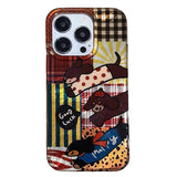 Daiiibabyyy  Vortex pattern IND splicing sausage dog phone case with chain for iPhone 11 12 13 14 15 16 17 Pro Max