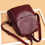 Daiiibabyyy Women Large Capacity Backpack Purses High Quality Leather Female Vintage Bag School Bags Ladies Travel Bagpack Bookbag Rucksack