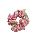 DAIIIBABYYY  -  French Romantic Idyllic Floral Scrunchies Flowers Wrinkled Large Hair Ties Ropes Gray Yellow Elegant Ponytail Holder Headwear