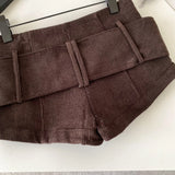 Daiiibabyyy  Sexy Retro American Sle Low Waist Belted Corduroy orts Women's Autumn Winter Casual Pants Wide Leg Button Detail
