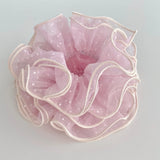 Daiiibabyyy  1PC Light Korean Pink Polka Dot Lace Scrunchie, Sweet Princess Hair Tie, Ins Style Hair Accessory For Women Daily Styling