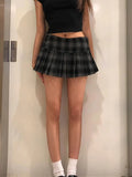 DAIIIBABYYY  -  Y2K Plaid Pleated Skirts Women Harajuku Low Waist Sexy Mini Skirt Retro American Gothic Streetwear Casual Lady Slim Skirt