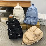 Daiiibabyyy  Backpack Simple Large Capacity Sports Travel Backpack Junior High School Leisure Backpack Tutorial Bag