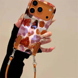 Daiiibabyyy  Vortex print IND graffiti leopard print phone case with handheld lanyard for iPhone 11 12 13 14 15 16  17 Pro Max