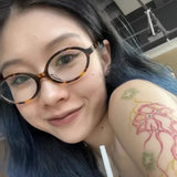 Daiiibabyyy -  Y2K Retro Oval Frame Anti-Blue Light Glasses Sweet Cool Girls Black White Eye Glasses Vintage Simple Women Plain Glasses Eyewear