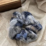 DAIIIBABYYY  -  2024 New Korean Winter Woolen Scrunchies Female College Girls Hair Ties Rope Khaki White Large Hair Bands Kawaii Ponytail Holder
