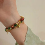 Daiiibabyyy  Star Bead Imitation Glass Bracelet for Girls' Christmas, Colorful and Trendy Atmosphere, High-End and Versatile Bracelet Gifts