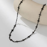Daiiibabyyy  Simple Vintage Black Cross Chain Choker For Men and Women Goth Hip Hop Necklace Party Fashion Jewelry y2k