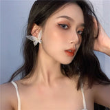 DAIIIBABYYY  -  Personality Retro Black Metal Mesh Big Butterfly Wings Stud Earring for Women Girls Gothic Style Jewelry Y2K Accessories Gift