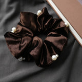 DAIIIBABYYY  -  Fashion Winter Headwear Black Velet curled edge Scrunchies for Hair Lady Elegant Hair Ties Elastic Hair  Bands Hair Accessories