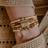 Daiiibabyyy  5Pcs Fashion Rice Beaded Bracelet Set For Women Y2K Ethnic Bohemian Stackable Elastic Bangle Charms Wrist Strap Jewelry Gift