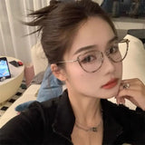 Daiiibabyyy   -  New Fashion Anti Blue Light Glasses High-end Women Men Cat Eyes Glasses Protective Glasses Retro Metal Frames Eyewear