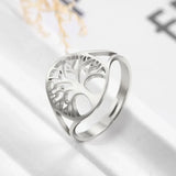 DAIIIBABYYY  -  Tree of Life Ring Stainless Steel Gold Color Adjustable Finger Rings Amuelt Jewelry Anniversary Gifts for Women
